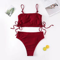 Plus Size Beach Babe Bikini Set with Side Tie-Black-2XL-State of Style