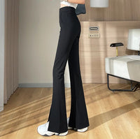 Plus Size Black Flare Pants with Slit – High-Waisted & Stylish-Short-S-State of Style