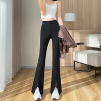 Plus Size Black Flare Pants with Slit – High-Waisted & Stylish-Short-S-State of Style