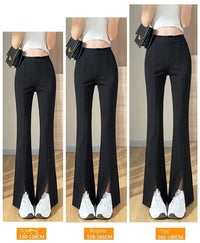 Plus Size Black Flare Pants with Slit – High-Waisted & Stylish-Short-S-State of Style