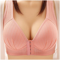Plus Size Buckle Front Push-Up Bra – Wire-Free & Comfortable-Red Shrimp-12B-State of Style