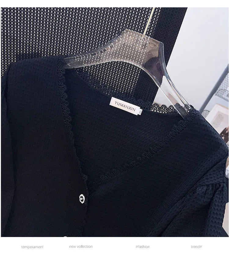 Plus Size Casual T-Shirt Cardigan-Beige-6XL-State of Style