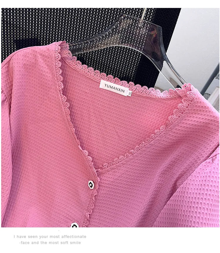 Plus Size Casual T-Shirt Cardigan-Beige-6XL-State of Style