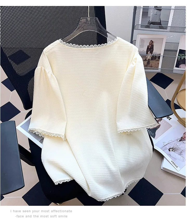 Plus Size Casual T-Shirt Cardigan-Beige-6XL-State of Style