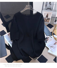 Plus Size Casual T-Shirt Cardigan-Beige-6XL-State of Style