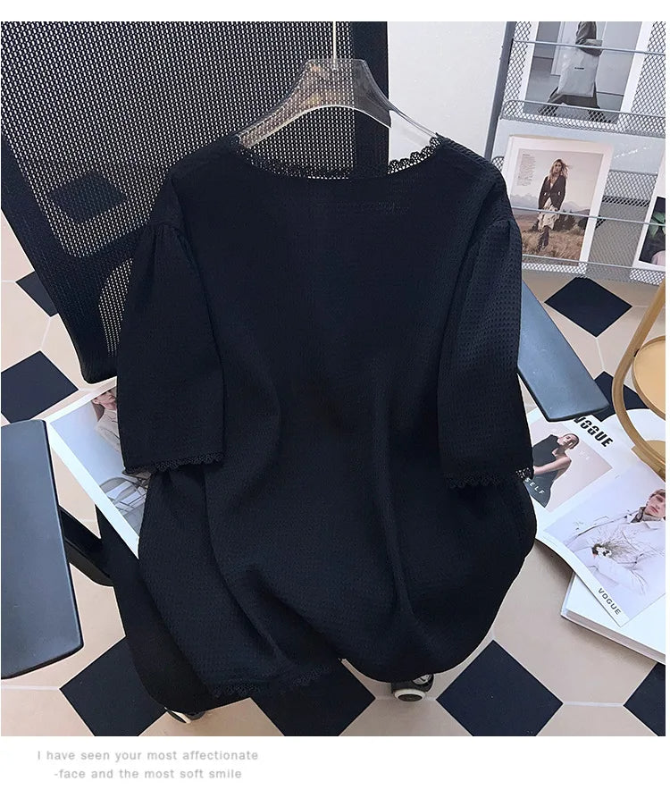 Plus Size Casual T-Shirt Cardigan-Beige-6XL-State of Style