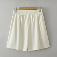 Plus Size Comfort Flow Shorts with Elastic Waistband-Beige-2XL-State of Style