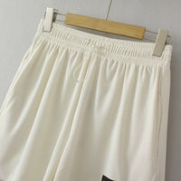 Plus Size Comfort Flow Shorts with Elastic Waistband-Beige-2XL-State of Style