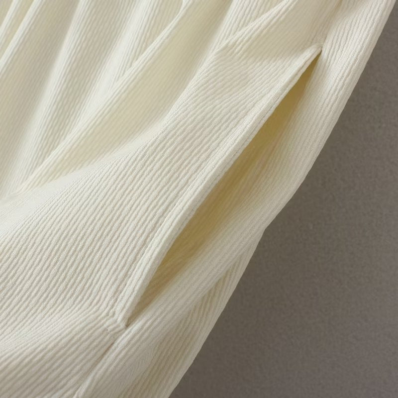 Plus Size Comfort Flow Shorts with Elastic Waistband-Beige-2XL-State of Style