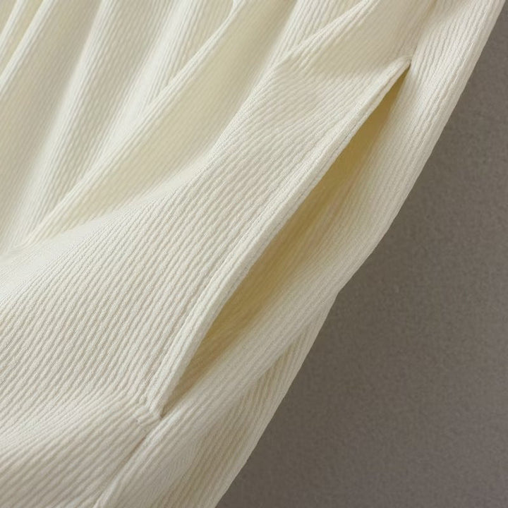 Plus Size Comfort Flow Shorts with Elastic Waistband-Beige-2XL-State of Style