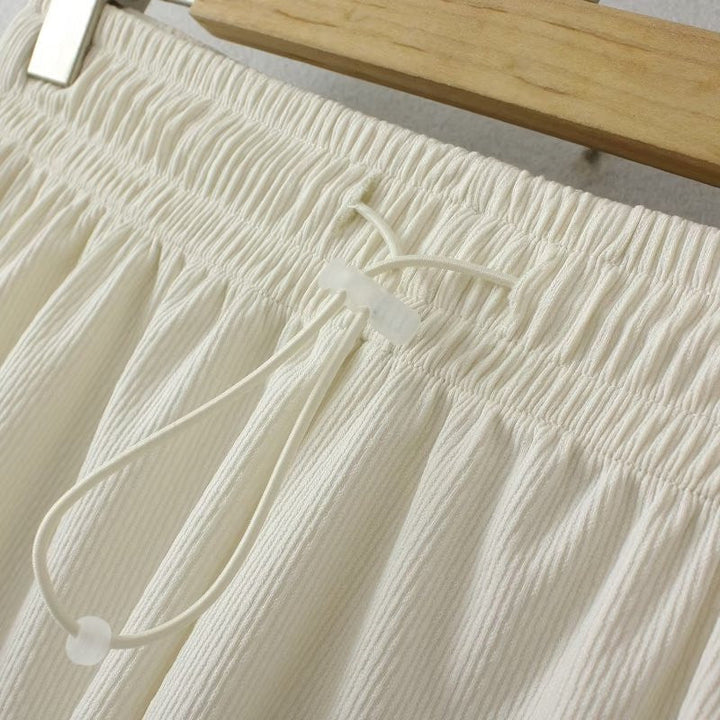 Plus Size Comfort Flow Shorts with Elastic Waistband-Beige-2XL-State of Style