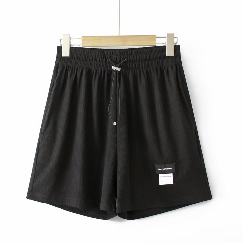 Plus Size Comfort Flow Shorts with Elastic Waistband-Black-2XL-State of Style