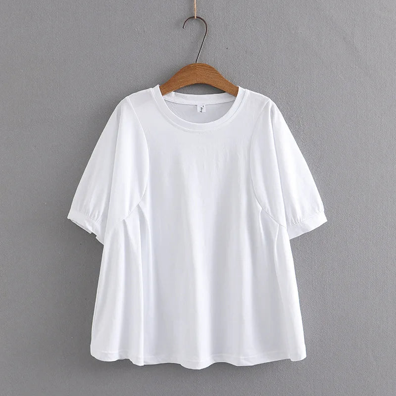 Plus Size Curve Comfort Spring T-Shirt-White-2XL-State of Style