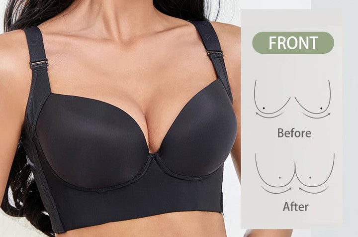 Plus Size Deep Cup Push-Up Bra – Full Coverage & Flattering Lift-12-B-State of Style