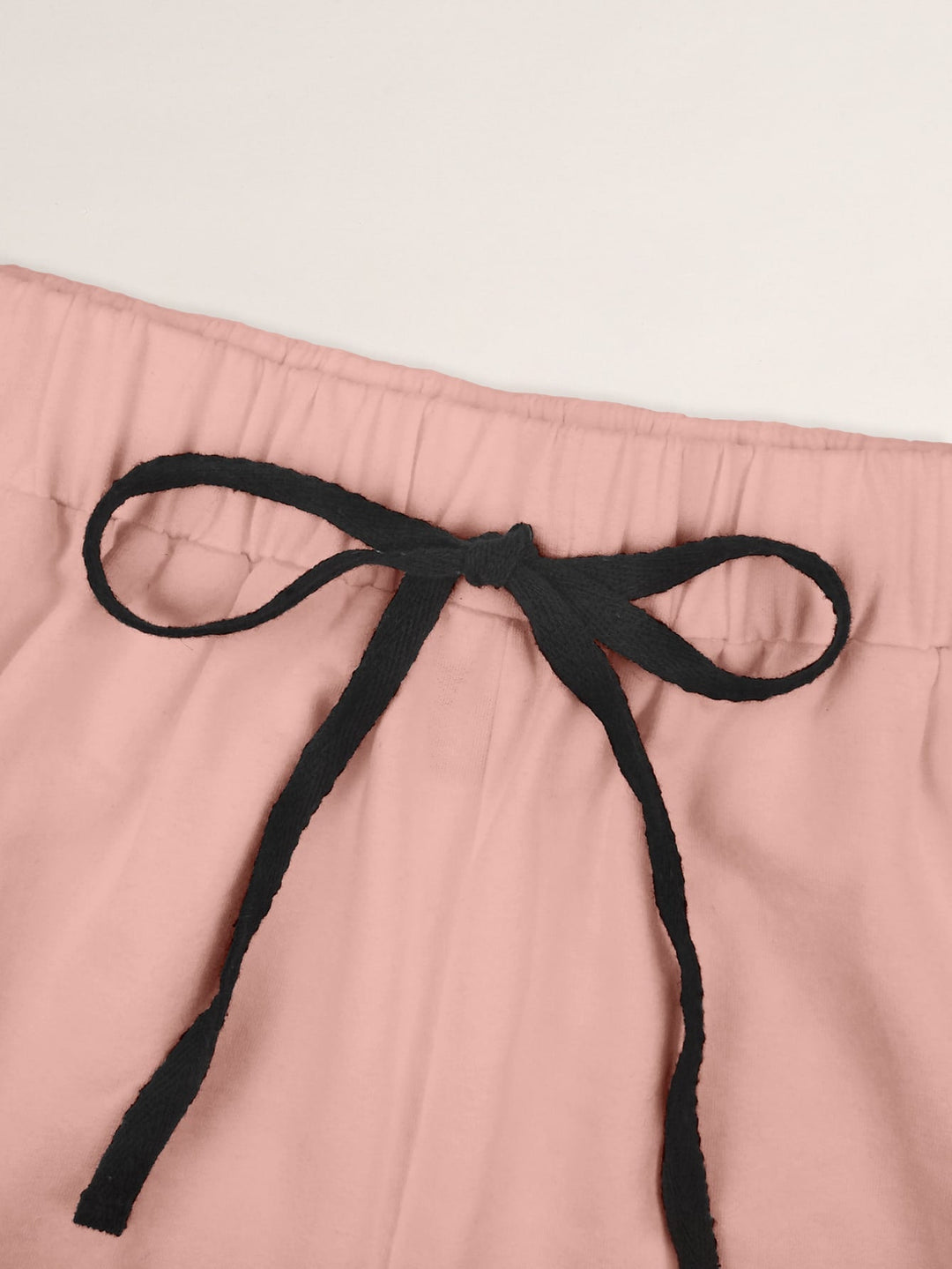 Plus Size Drawstring Shorts with Contrast Trim-Rosy Mist-2XL-State of Style