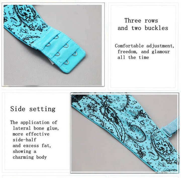 Plus Size Embroidered Lace Push-Up Bra-Red-12B-State of Style