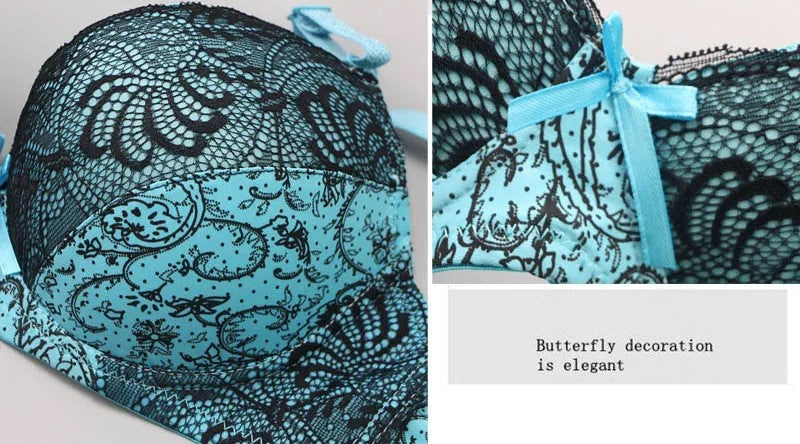 Plus Size Embroidered Lace Push-Up Bra-Red-12B-State of Style