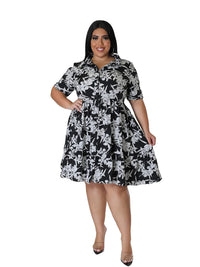 Plus Size Floral Midi Dress – Elegant & Flattering for Any Occasion-Yellow-2XL-State of Style