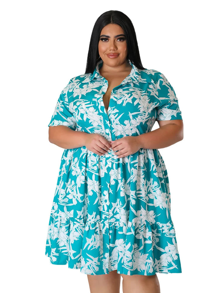 Plus Size Floral Midi Dress – Elegant & Flattering for Any Occasion-Yellow-2XL-State of Style