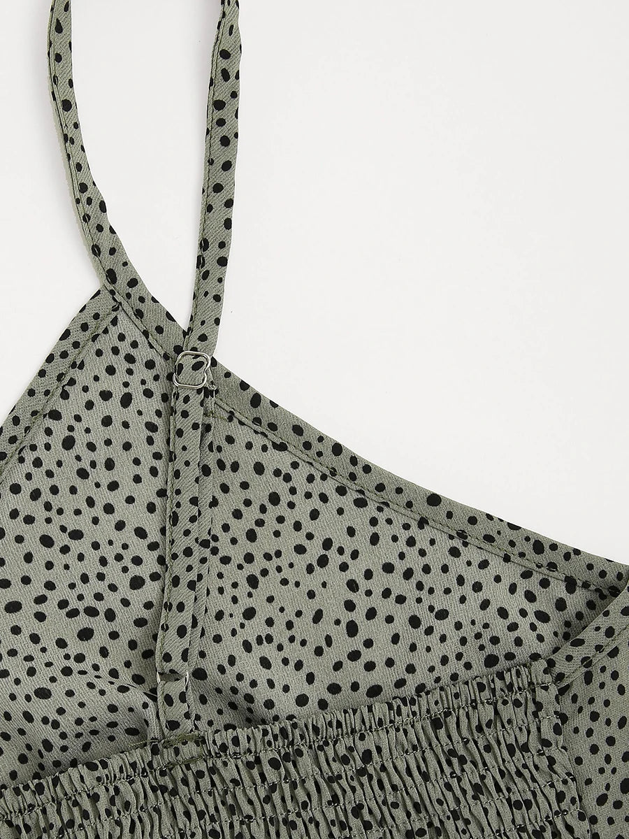 Plus Size Floral Tie-Strap Peplum Camisole Top-Moss Green-2XL-State of Style