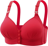 Plus Size Front Buckle Push-Up Bra – Stylish & Supportive-Red-12B-State of Style