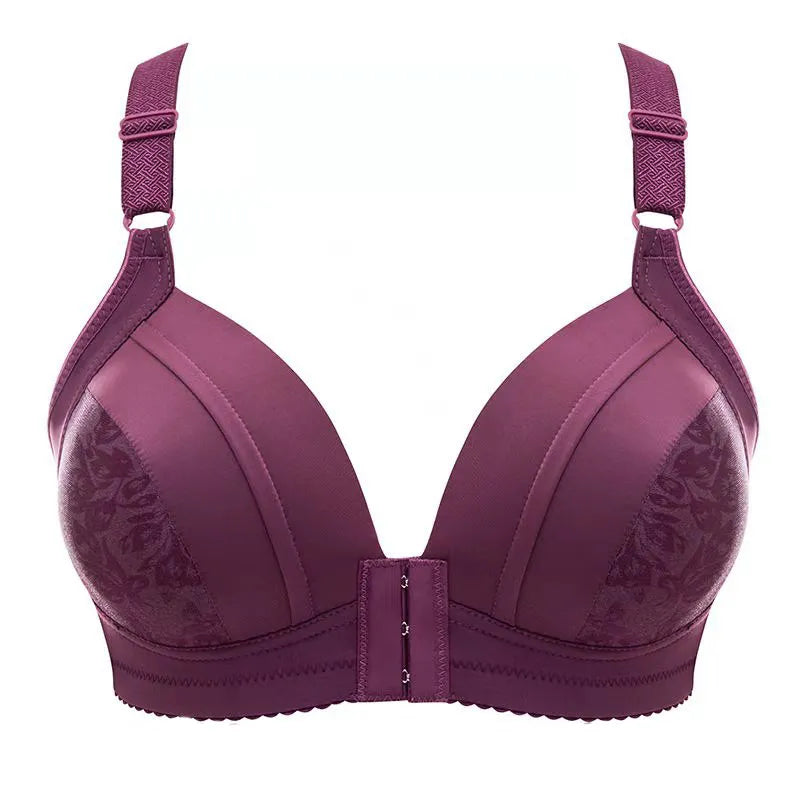 Plus Size Front Button Push-Up Bra – Comfortable & Supportive-Purple-12B-State of Style