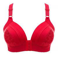 Plus Size Front Button Push-Up Bra – Comfortable & Supportive-Red-12B-State of Style