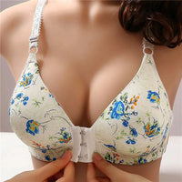 Plus Size Front Closure Floral Bra – Comfortable & Feminine-White-12AB-State of Style