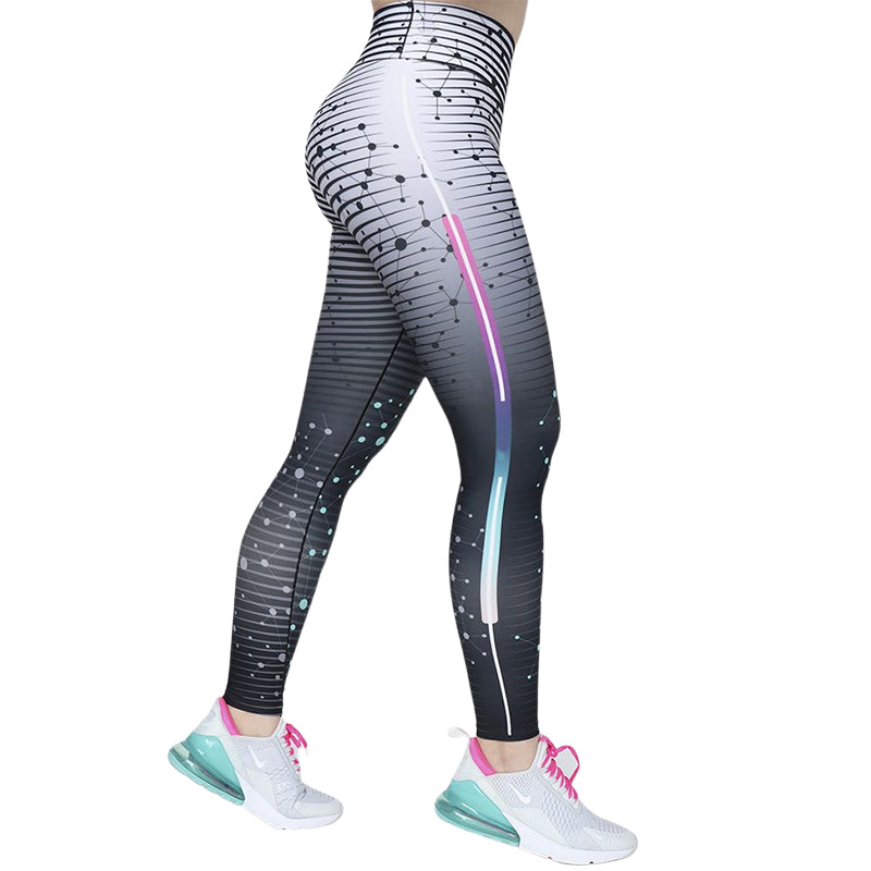 Plus Size Gradient Stripe Yoga Pants – Lightweight & Summer-Ready-Black-2XL-State of Style