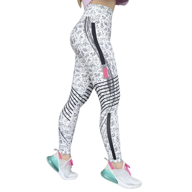 Plus Size Gradient Stripe Yoga Pants – Lightweight & Summer-Ready-White-2XL-State of Style
