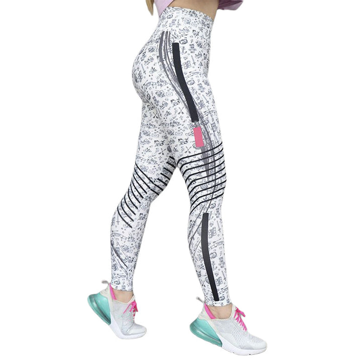 Plus Size Gradient Stripe Yoga Pants – Lightweight & Summer-Ready-White-2XL-State of Style