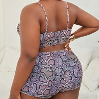 Plus-Size High-Waisted Leopard Print Swimsuit with Straps-Purple-2XL-State of Style