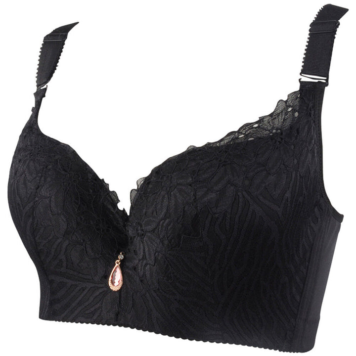 Plus Size Lace Full Cup Minimizer Bra-Black-12-C-State of Style