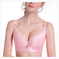 Plus Size Lace Full Cup Minimizer Bra-Blue-12-C-State of Style