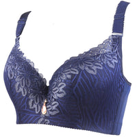 Plus Size Lace Full Cup Minimizer Bra-Blue-12-C-State of Style