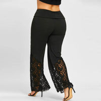 Plus Size Lace Leisure Pants – Flattering & Feminine Wide-Leg Fit-L-State of Style