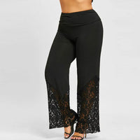 Plus Size Lace Leisure Pants – Flattering & Feminine Wide-Leg Fit-L-State of Style