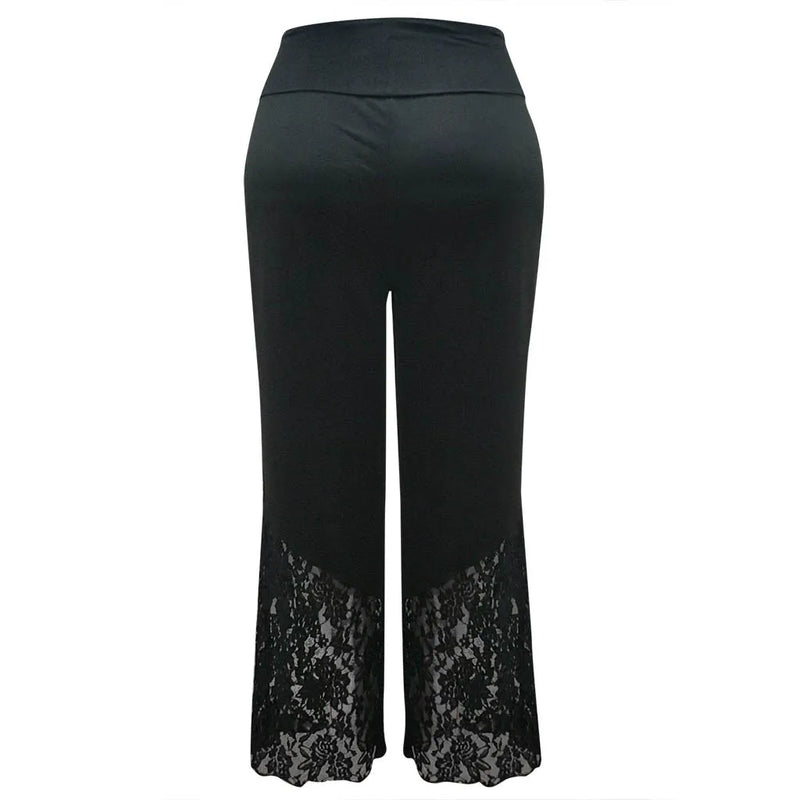 Plus Size Lace Leisure Pants – Flattering & Feminine Wide-Leg Fit-L-State of Style