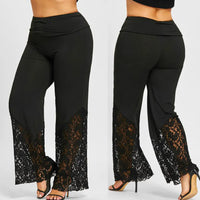 Plus Size Lace Leisure Pants – Flattering & Feminine Wide-Leg Fit-L-State of Style