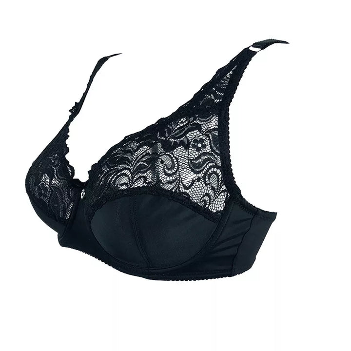 Plus Size Lace Push-Up Bra – Elegant & Supportive-Black-10C-State of Style