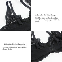 Plus Size Lace Push-Up Bra – Elegant & Supportive-Black-10C-State of Style