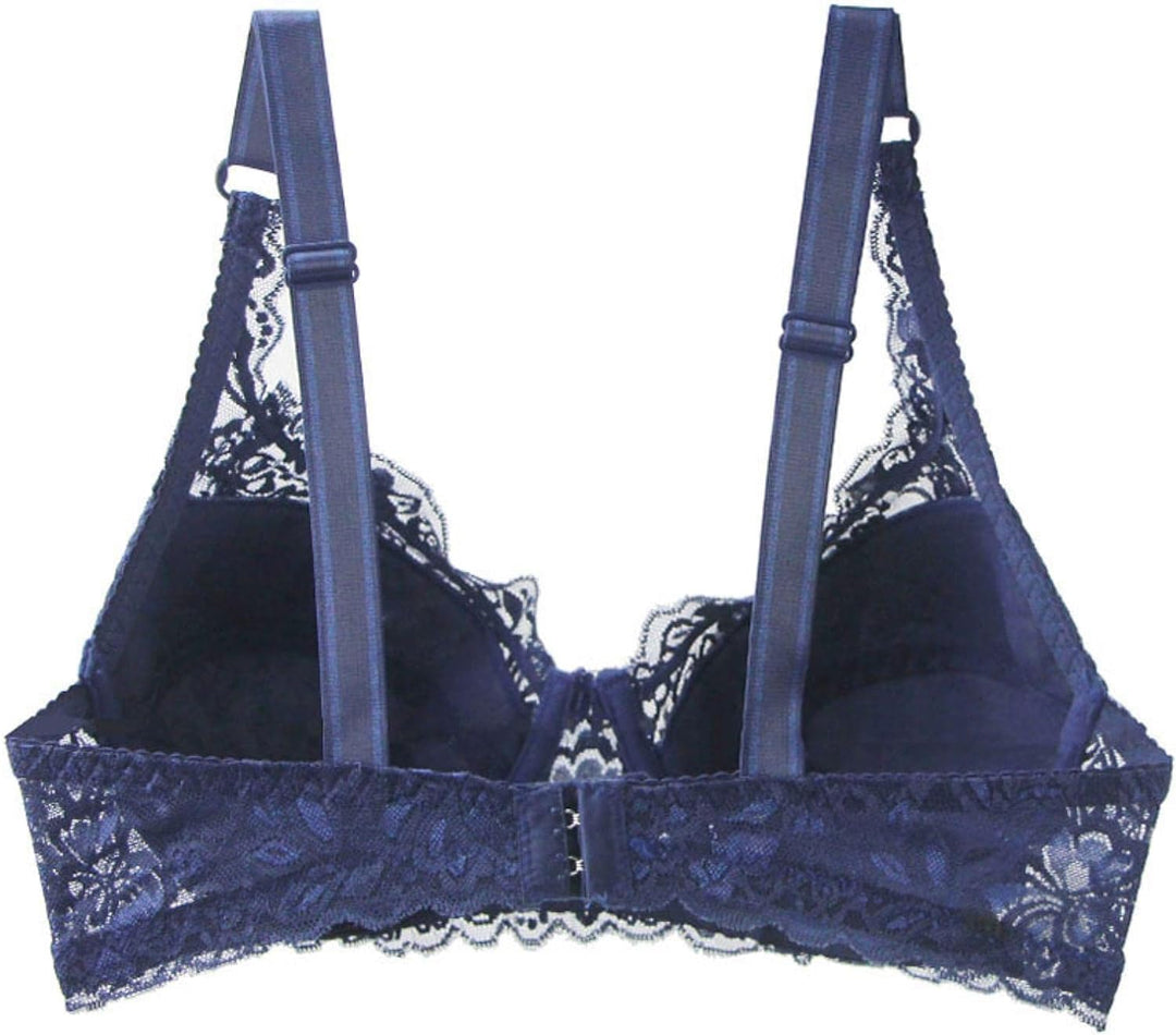 Plus Size Lace Push-Up Bra – Sensual & Supportive-Burgundy-10C-State of Style