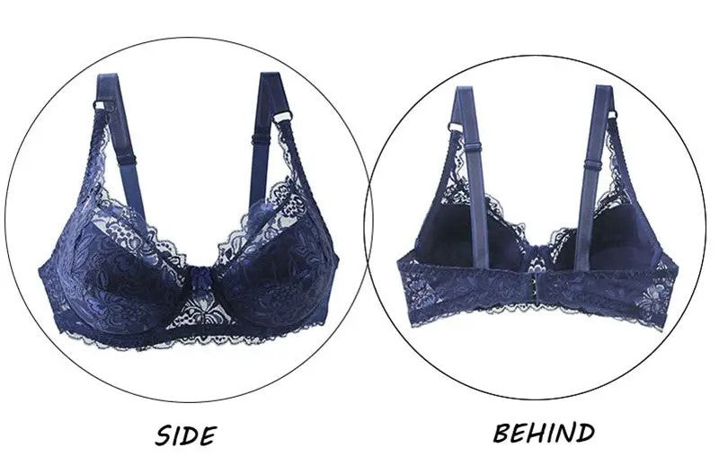 Plus Size Lace Push-Up Bra – Sensual & Supportive-Burgundy-10C-State of Style