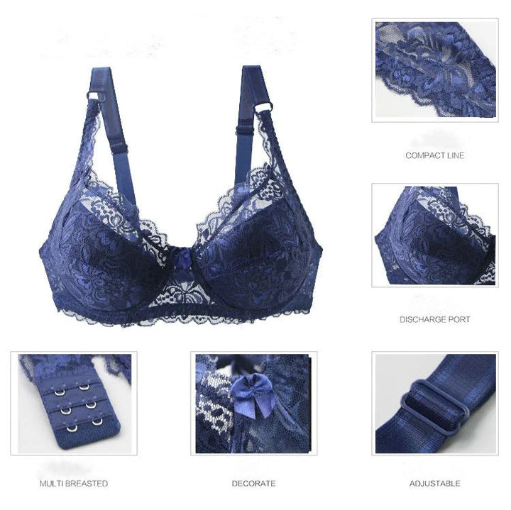 Plus Size Lace Push-Up Bra – Sensual & Supportive-Burgundy-10C-State of Style