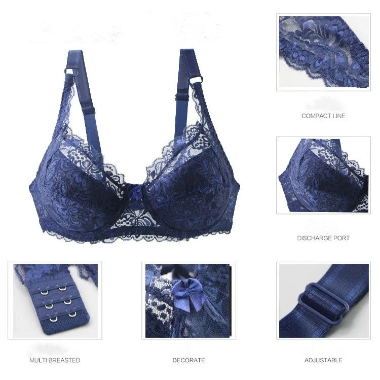 Plus Size Lace Push-Up Bra – Sensual & Supportive-Burgundy-10C-State of Style