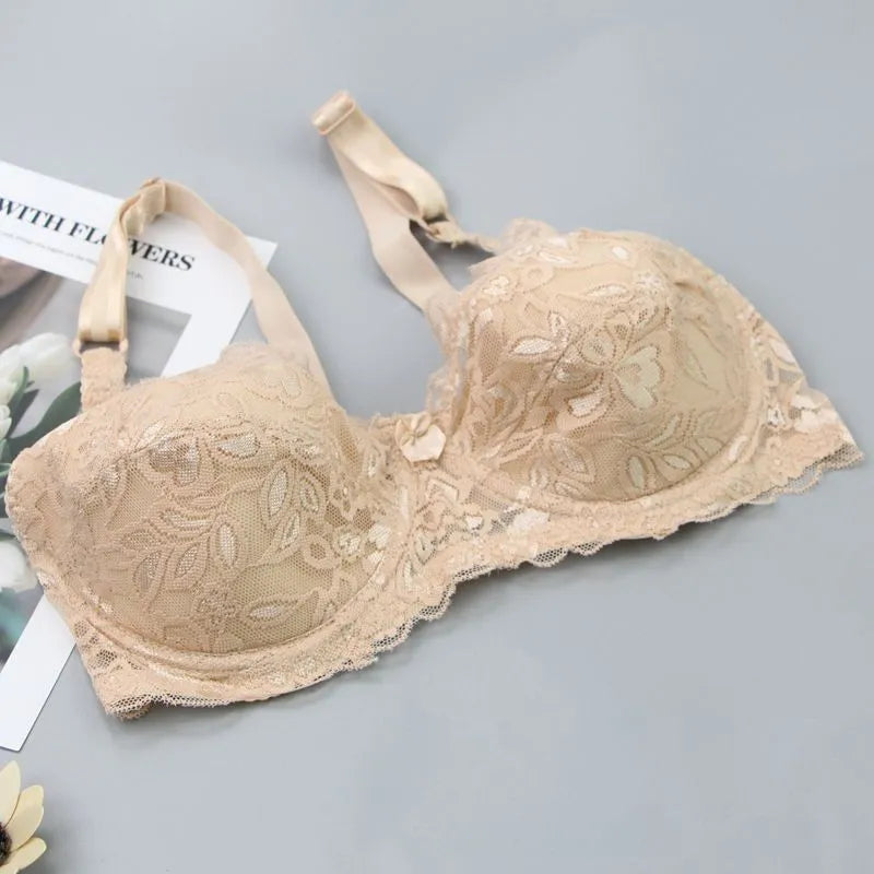 Plus Size Lace Push-Up Bra – Sensual & Supportive-Burgundy-10C-State of Style