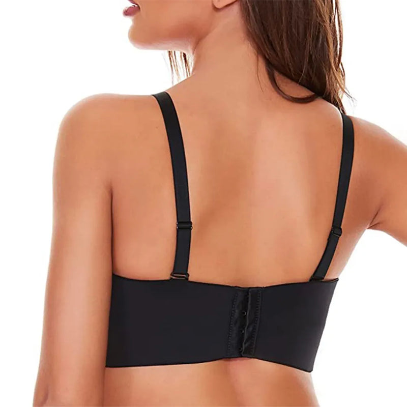 Plus Size Non-Slip Convertible Bandeau Bra – Supportive & Versatile-Black-10-B-State of Style