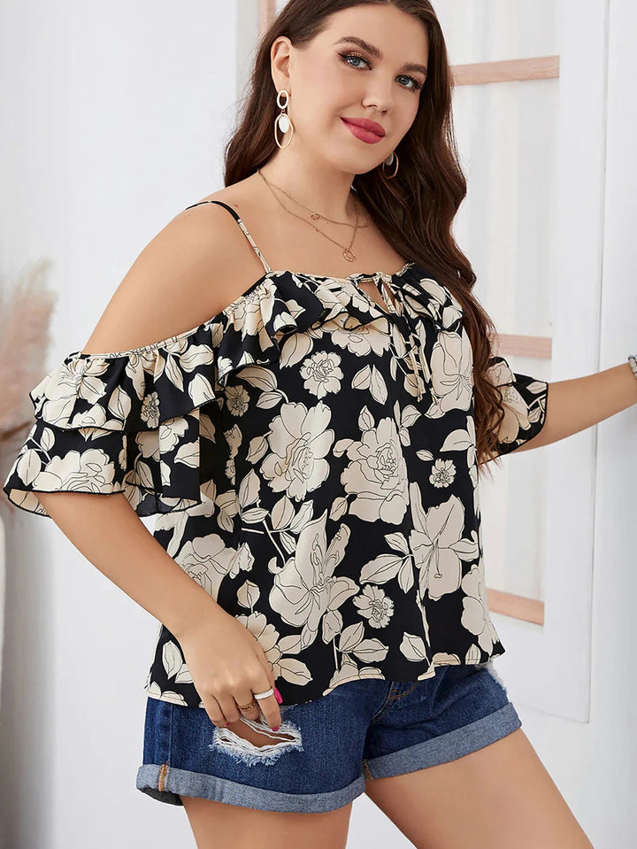 Plus-Size Off-Shoulder Blouse – Casual & Chic for Spring & Summer-Black-2XL-State of Style