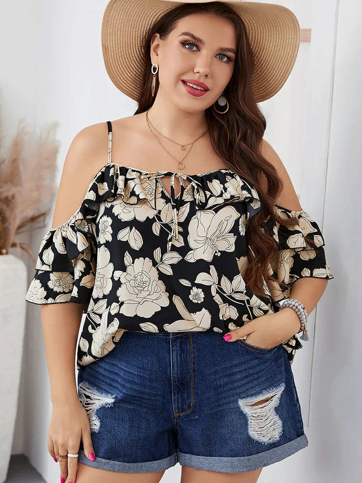 Plus-Size Off-Shoulder Blouse – Casual & Chic for Spring & Summer-Black-2XL-State of Style