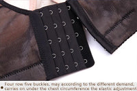 Plus Size Palm Print Lace Bra – Supportive & Stylish-Blue-12C-State of Style